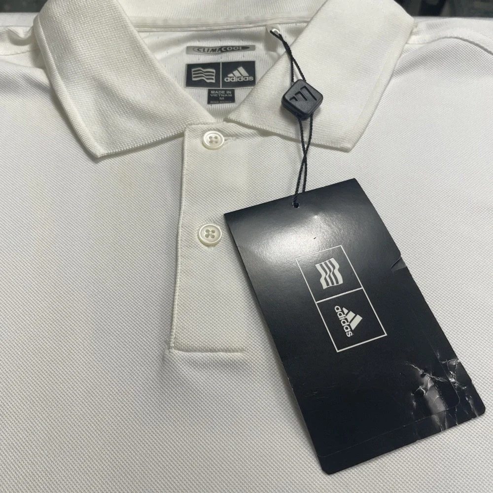 adidas men polo white size medium new
